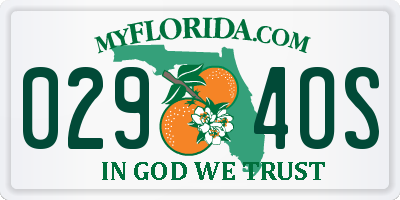FL license plate 0294OS