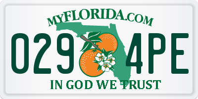 FL license plate 0294PE