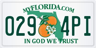 FL license plate 0294PI