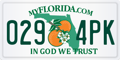 FL license plate 0294PK