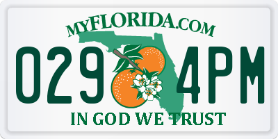FL license plate 0294PM