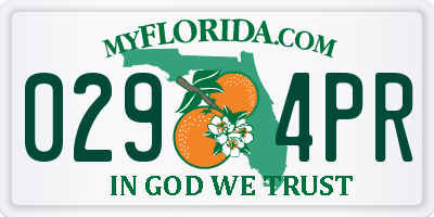 FL license plate 0294PR