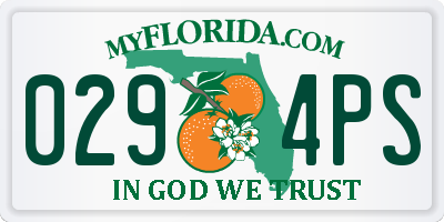 FL license plate 0294PS