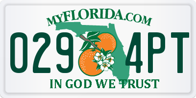 FL license plate 0294PT