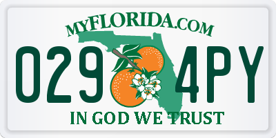 FL license plate 0294PY