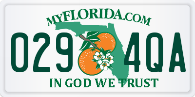 FL license plate 0294QA