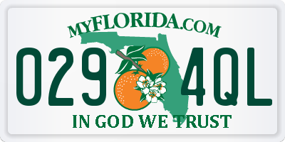 FL license plate 0294QL