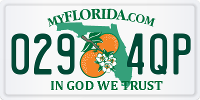 FL license plate 0294QP