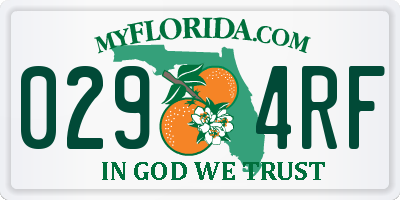 FL license plate 0294RF