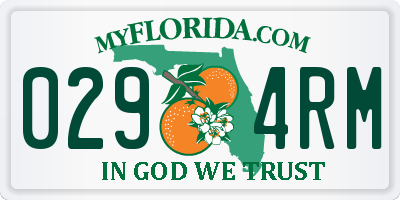 FL license plate 0294RM