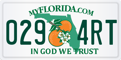 FL license plate 0294RT