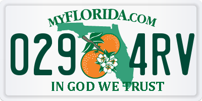 FL license plate 0294RV