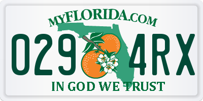 FL license plate 0294RX