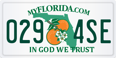 FL license plate 0294SE