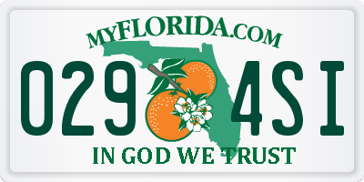 FL license plate 0294SI