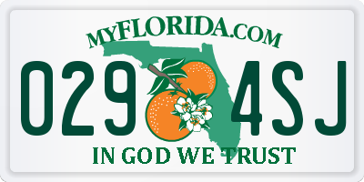 FL license plate 0294SJ