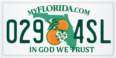 FL license plate 0294SL