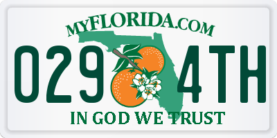 FL license plate 0294TH