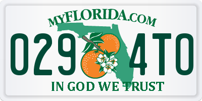 FL license plate 0294TO