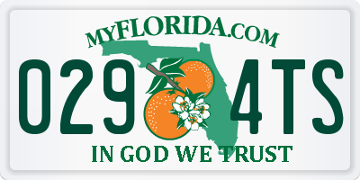 FL license plate 0294TS