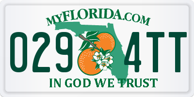 FL license plate 0294TT