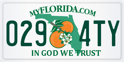 FL license plate 0294TY