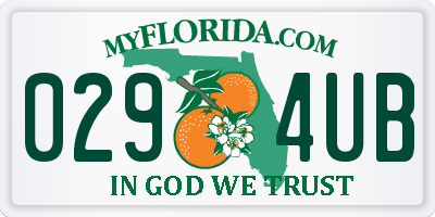 FL license plate 0294UB