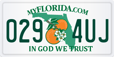 FL license plate 0294UJ