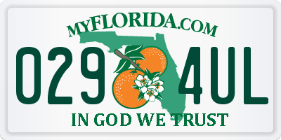 FL license plate 0294UL