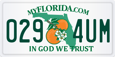 FL license plate 0294UM