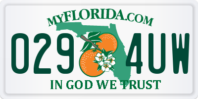 FL license plate 0294UW