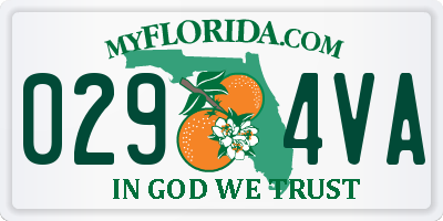 FL license plate 0294VA