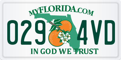 FL license plate 0294VD