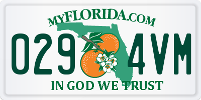 FL license plate 0294VM