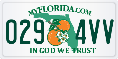 FL license plate 0294VV
