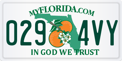 FL license plate 0294VY