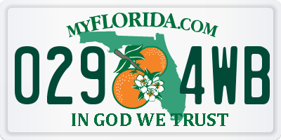 FL license plate 0294WB