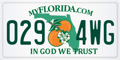 FL license plate 0294WG