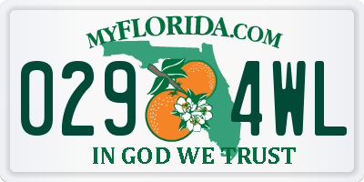 FL license plate 0294WL