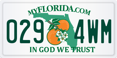 FL license plate 0294WM