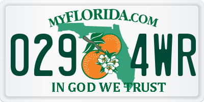 FL license plate 0294WR