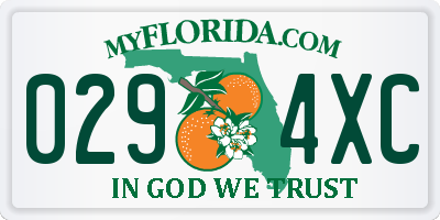 FL license plate 0294XC