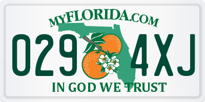 FL license plate 0294XJ