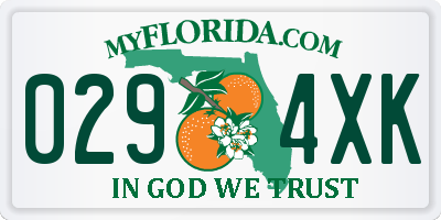 FL license plate 0294XK