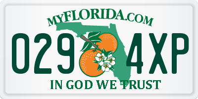 FL license plate 0294XP