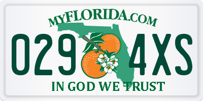 FL license plate 0294XS