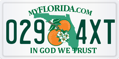FL license plate 0294XT