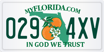 FL license plate 0294XV