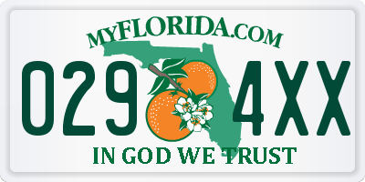 FL license plate 0294XX