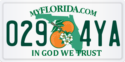 FL license plate 0294YA
